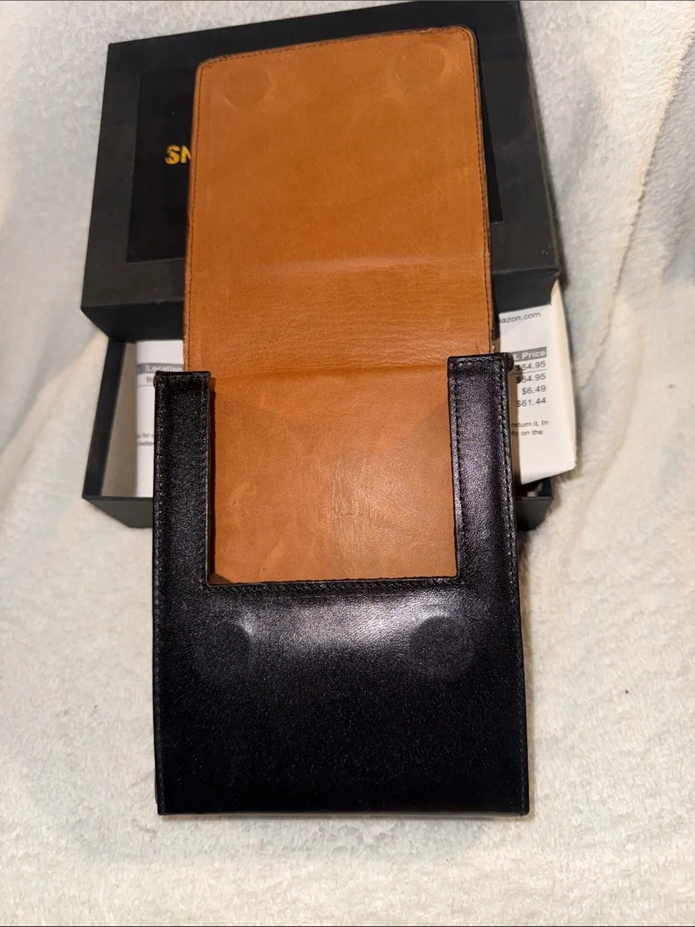 Black Leather Gun Holster with Belt Clip